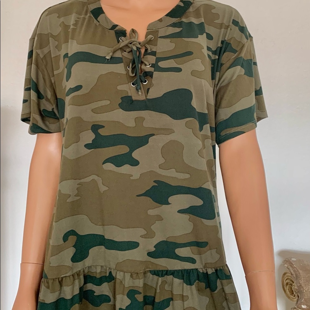 Joe Boxer Plus Size 2x Tunic Army Camouflage Hip - image 1